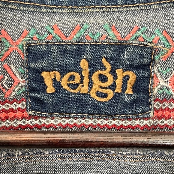 Reign Embroidered Denim Jean Jacket - Picture 2 of 12